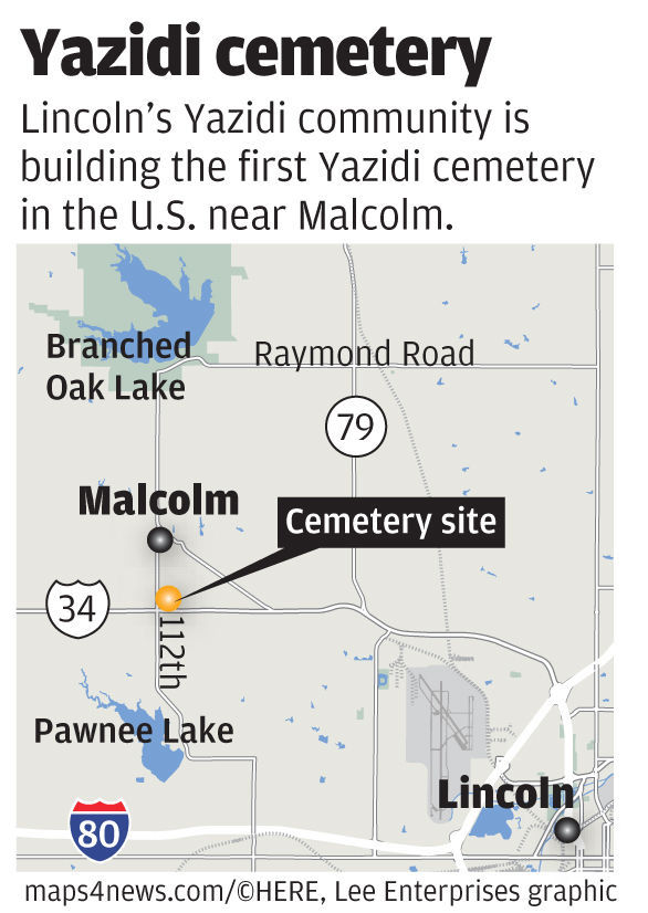 Yazidi cemetery map
